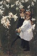 John Singer Sargent, Garden Study of the Vickers Children